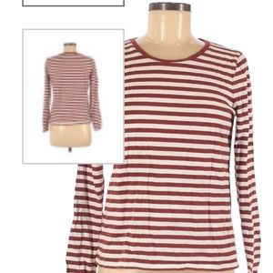 Madewell striped red long sleeve shirt